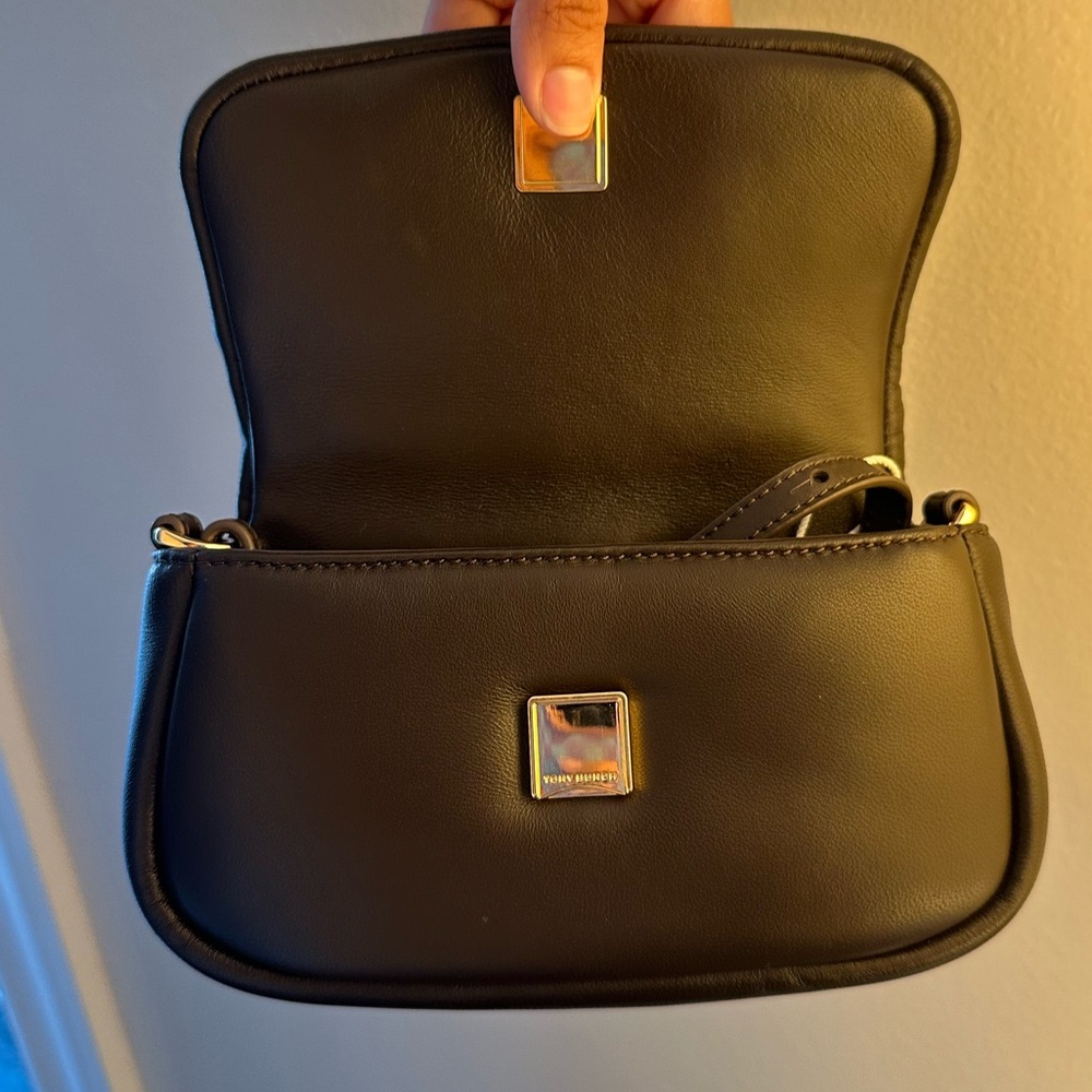 Tory Burch Brown Britten Mini Top Handle Leather Crossbody Bag NWOT - Picture 4 of 10